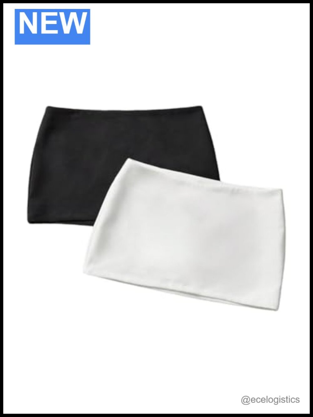 2 Pack Pencil Mini Skirts with Shorts Skort Low Rise Fitted Polyester